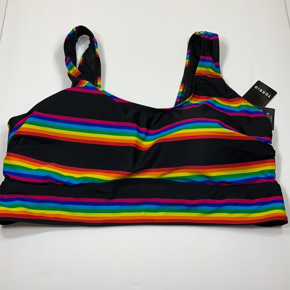 Torrid Rainbow Bikini Top NWT 2X